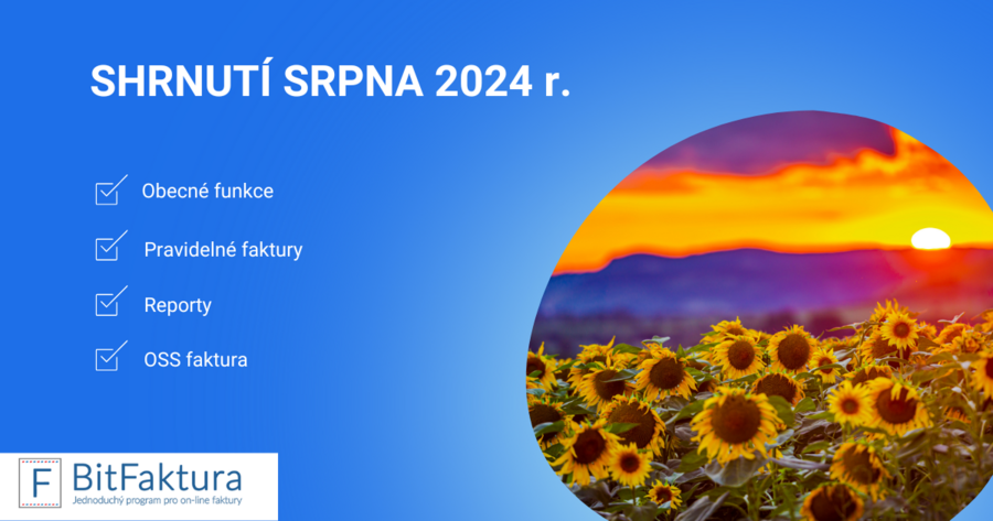 Shrnutí novinek v systému - srpen 2024