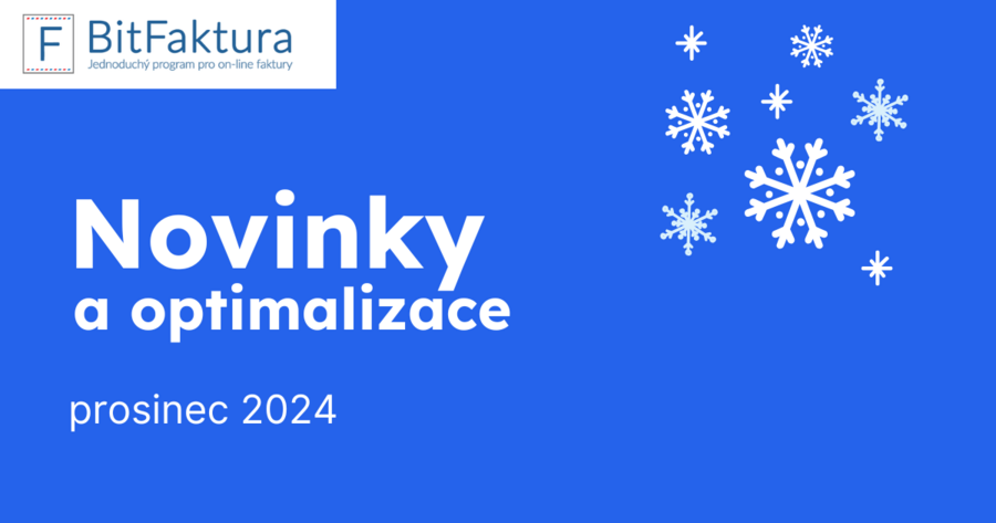 Novinky a optimalizace - prosinec 2024