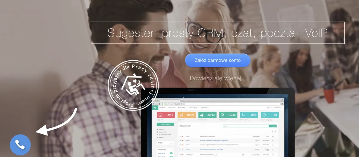 Wyskakujące okienko czatu na stronie inicjujące rozmowę