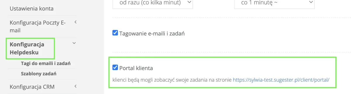 Priorytety i termin realizacji widoczny w portalu klienta