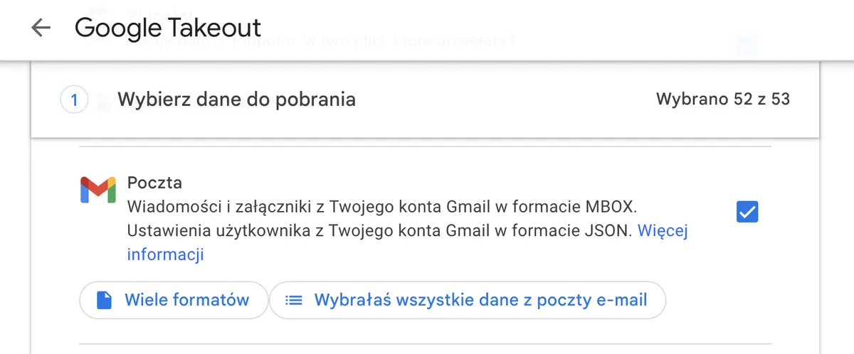 eksport maili z gmaila