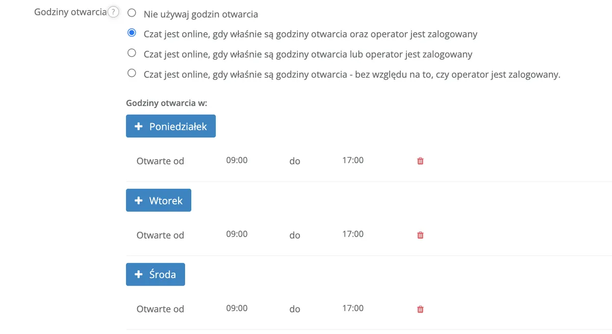 Formularz w pasku czatu