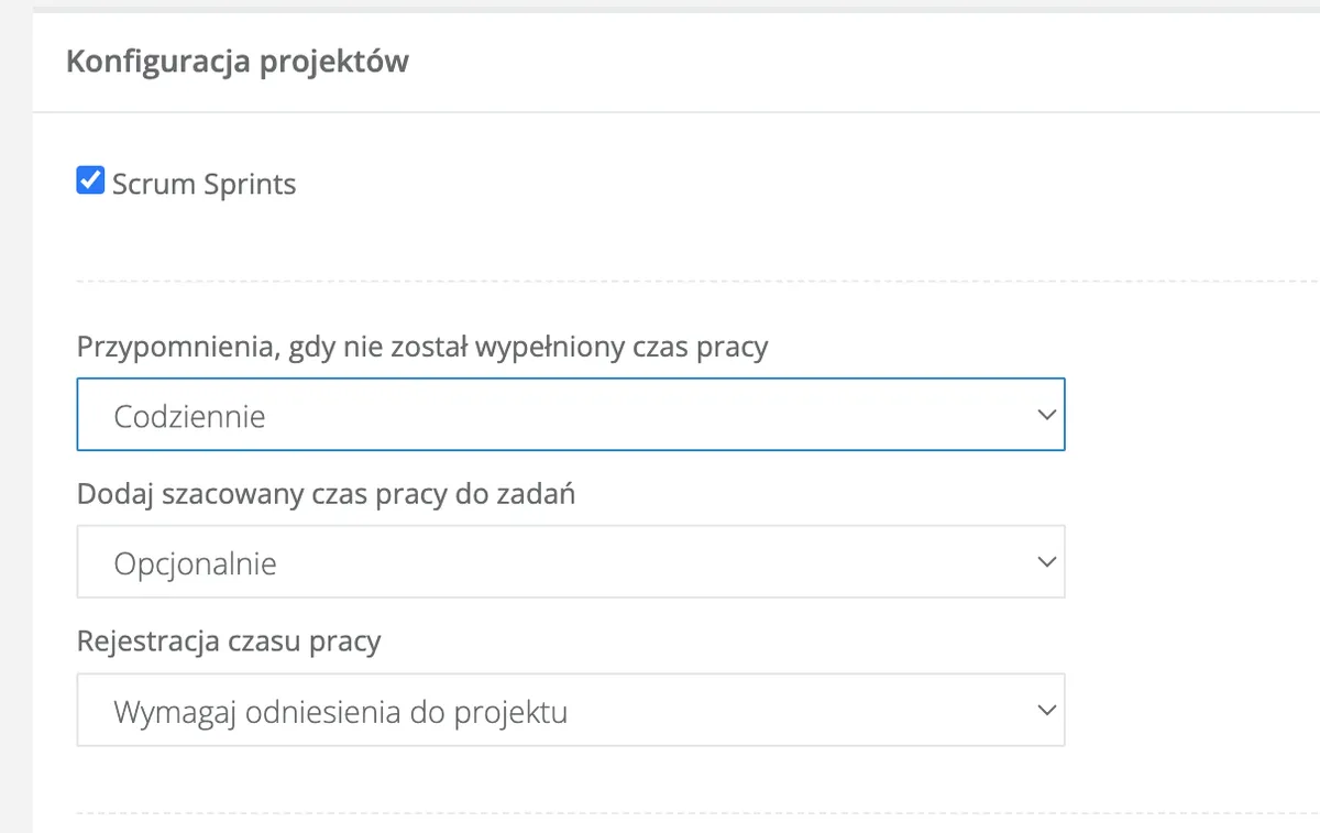 Konfiguracja przypomnien o timesheet