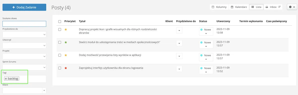 śledzenie czasu w sprincie
