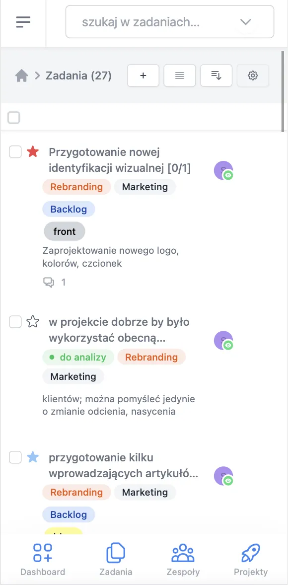 wersja mobilna sprinty