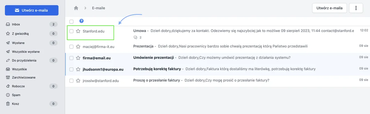Podkategorie w bazie wiedzy