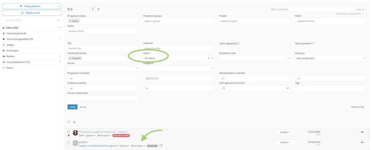 Wyszukiwanie starych maili w inboxie