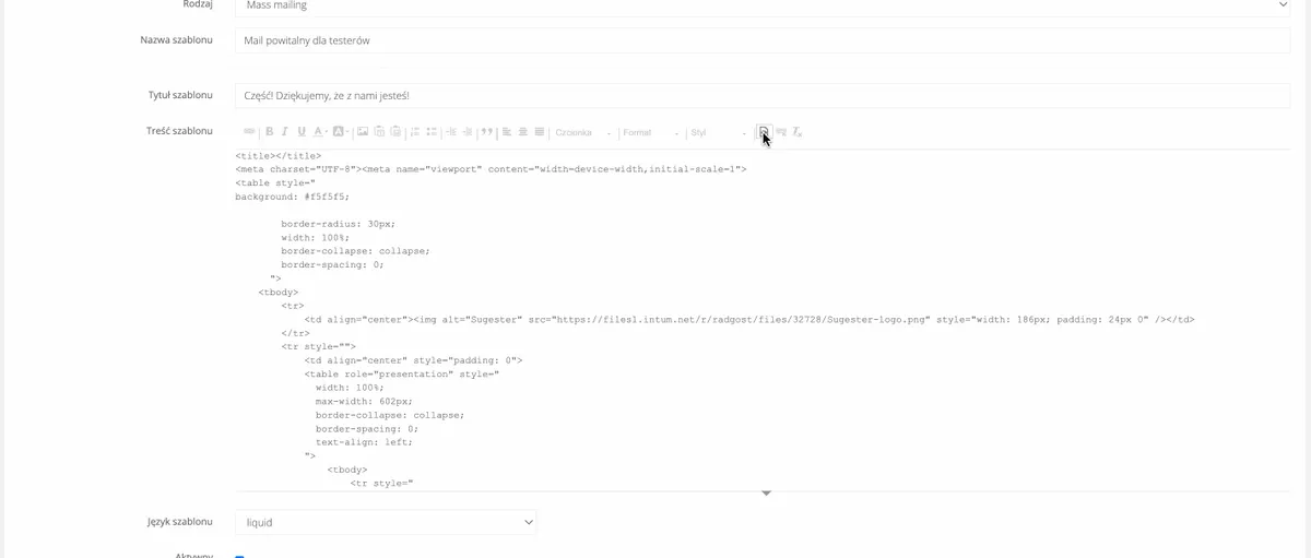 szablon html