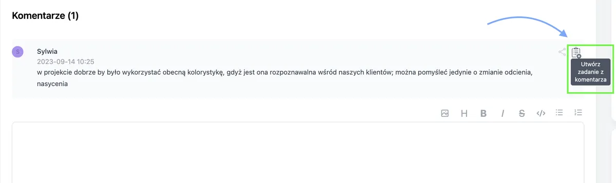 Podzadanie z komentarza w zadaniu
