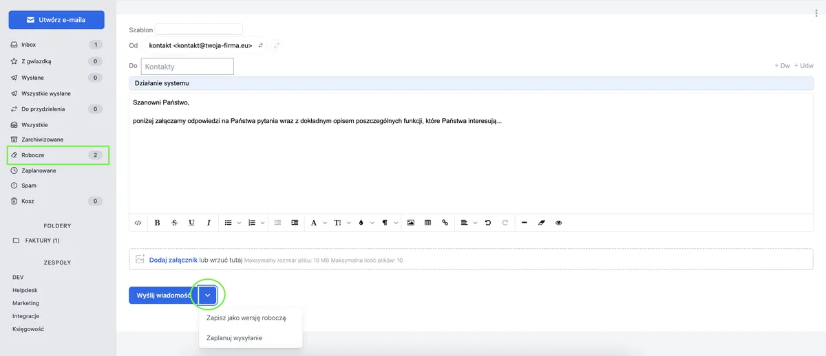 kopiowanie linku do komentarza w zadaniu