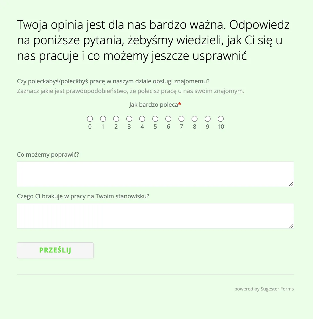 własny css w ankiecie