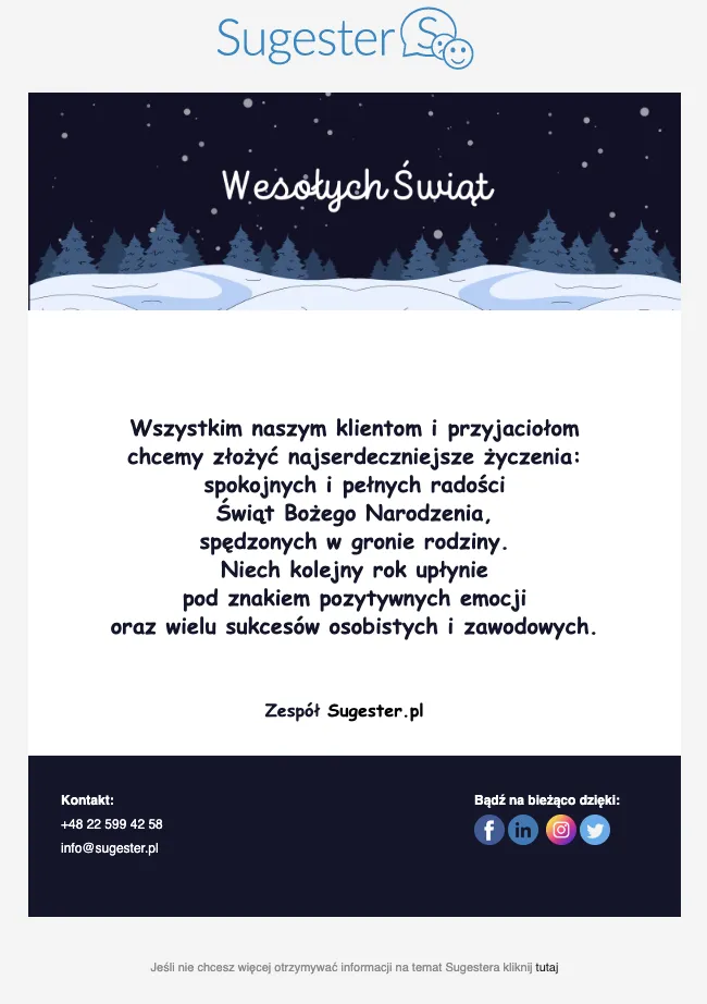 mail świąteczny z banerem z ciasteczkami