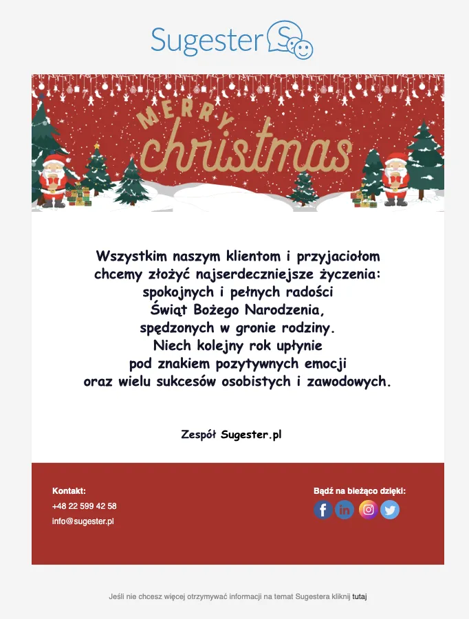 mail świąteczny z banerem - bombki i orezent