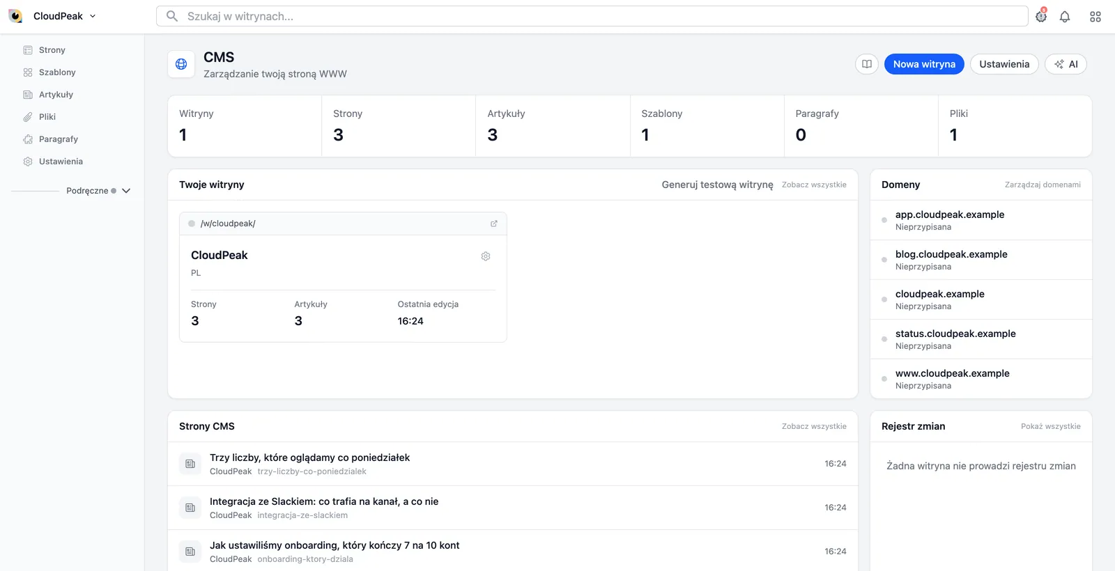Sugester - CMS panel