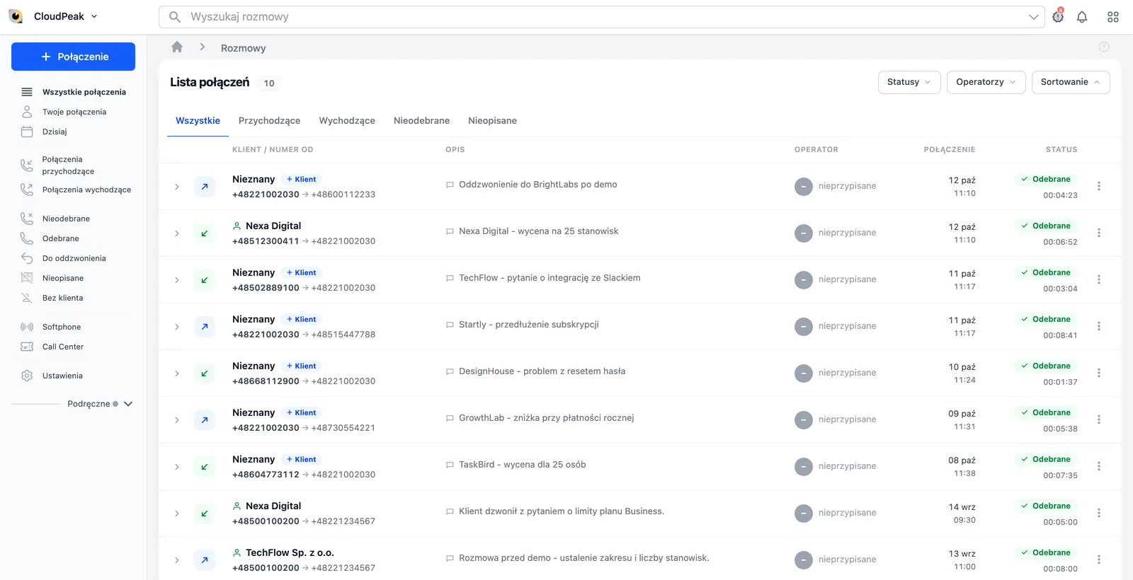 Sugester - VoIP call list