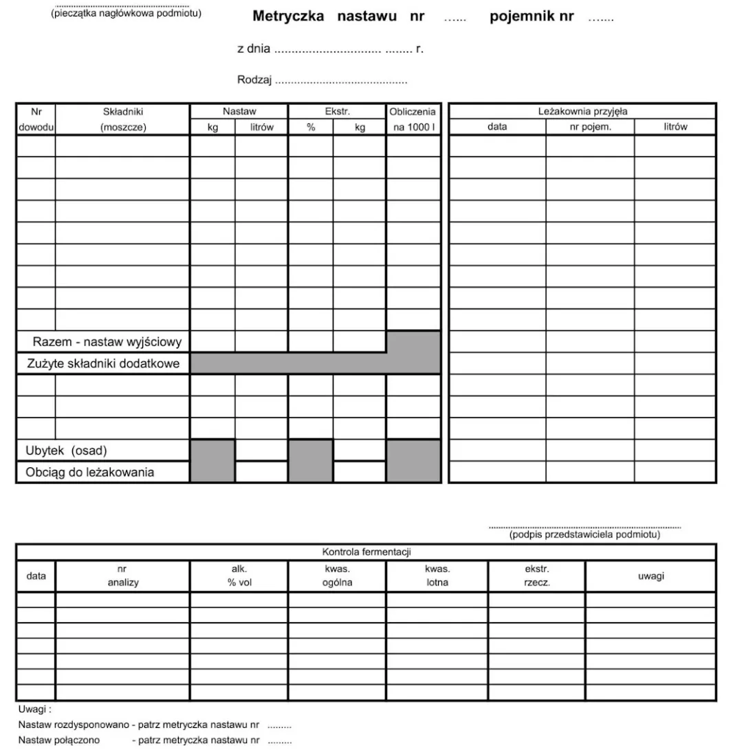 Free spreadsheets for winery record-keeping (Polish wine regulations)
